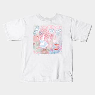 Y2K Dreamscape Girl Painting Flowers Kids T-Shirt